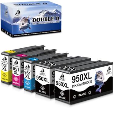 Imagem de DOUBLE D Conjunto de cartuchos de tinta compatíveis 950 951XL Combo Pack para HP 950XL 951XL para impressora HP OfficeJet Pro 251dw 276dw 8100 8600 8610 8620 8615 8625 8630 (2BK, 1C, 1M, 1Y, 5