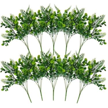 Imagem de Kit Com 10 Plantas Artificiais Decorativas Samambaia Folhagem Decoração Para Muro Inglêse Eventos