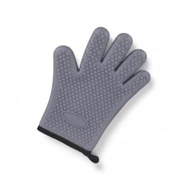 Imagem de Luvas Protetoras de Silicone Anti-Escaldantes Cinza Para Forno e Cozinha