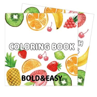 Imagem de Livro para colorir fácil de frutas, Livro para colorir de frutas para crianças - Aprendendo livro para colorir de frutas - Livro de pintura educacional de desenhos animados com 40 páginas, livros para