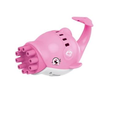 Imagem de Lança Bolhas De Sabão Golfinho Brinquedo Máquinha de Bolhas Elétrico Automático (Rosa)
