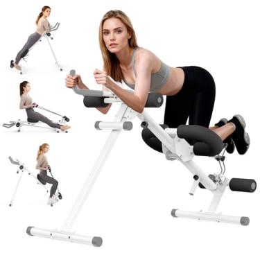 Imagem de Máquina Abdominal, Equipamento de Treino Abdominal, 5 em 1, Ajustável para Treino Abdominal, Ginásio, Equipamento de Treino de Corpo Inteiro com 10 Níveis de Comprimento, Display LED e Rolos
