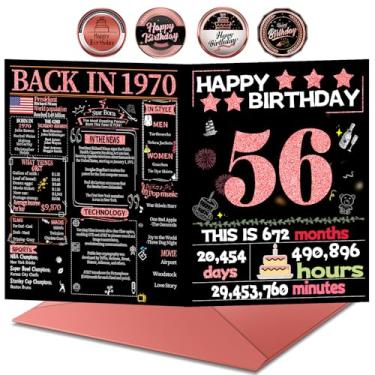 Imagem de Joycard Cartão de aniversário de 56 anos com envelope, decorações de aniversário de 56 anos para mulheres, presentes de aniversário de 56 anos para mãe, cartões de feliz aniversário para esposa de 56