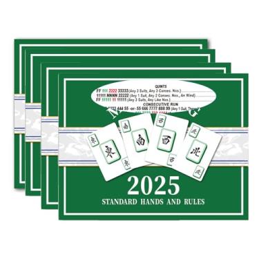 Imagem de Veroral 4 Pcs Mahjon Cards 2025 Gift Set, Large Print and Easy to Read Cards for MahJongg, Mah-Jongg Rule Card Set for Mahjong Beginners & Christmas Gatherings
