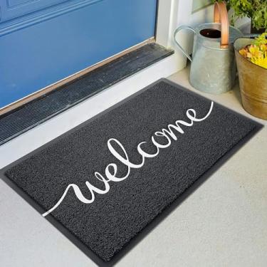 Imagem de KILOCOCO Tapete de boas-vindas, capacho de porta externo antiderrapante para entrada, fácil de limpar, tapetes internos para garagem, quintal, pátio, áreas de alto tráfego, tapete externo para casa