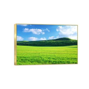 Imagem de BMZFYBS Quadro dourado arte de parede paisagem impressões em tela - nuvens de pastagem - pintura de decoração - imagens para quarto 20 x 30 cm 8 x 12 pol