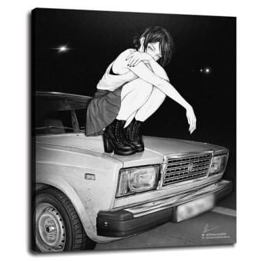 Imagem de Pôster corporal de impressão em tela focada nas pernas dobradas para casa conjunto de 1 decorações com moldura 25,4 x 20,3 cm