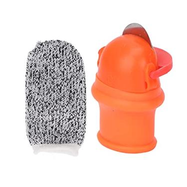 Imagem de Cryfokt "Faca de Polegar de Silicone Manga de Dedo Faca de Colheita de Plantas para Vegetais de Morango Fácil de Usar Durável para jardinagem" (Canivete grande + 1 bainha anti-corte)