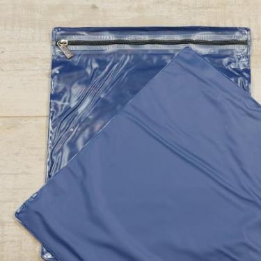 Imagem de Kit 5 Pçs Saco Organizador Impermeável Com Visor e Zíper - Ideal para Viagem, Mala e Roupas de Bebê (Maternidade e Creche) (Azul Marinho)