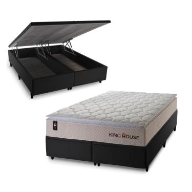 Imagem de Cama Box Baú Roma com Molas Ensacadas 193x203 Bege King House
