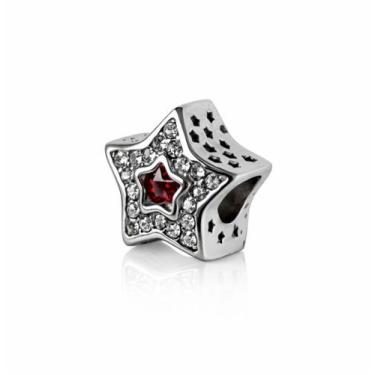 Imagem de Berloque Separador Estrela Cravejada Zircônia Em Aço Inox - WORK SEMIJ