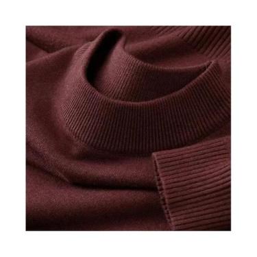 Imagem de Suéter Masculino Casual De Outono Com Gola Alta Falsa, Pulôver Térmico