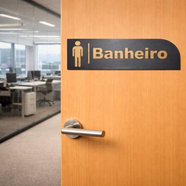 Imagem de Placa Banheiro WC MDF Alto Relevo porta Masculino e Feminino