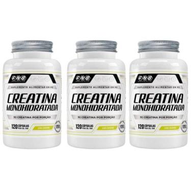Imagem de 3x Creatina Monohidratada 100% Pura Com 120 Capsulas de 500mg FNB Spor