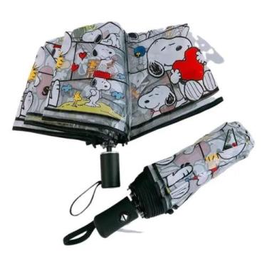Imagem de Guarda-Chuva Colorido Transparente - Snoopy Uso Automático - Genérico