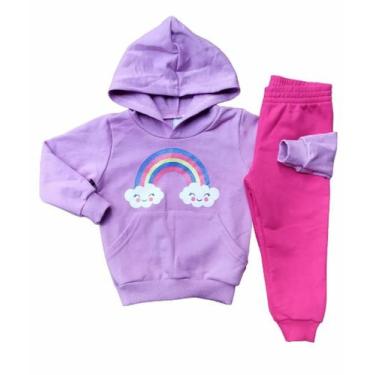 Imagem de Conjunto infantil de inverno feminino- Moletom REF26677 - Cor Lilas co