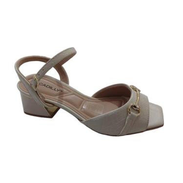 Imagem de Sandália Piccadilly Salto Médio Off White 5430841, Off white, 36