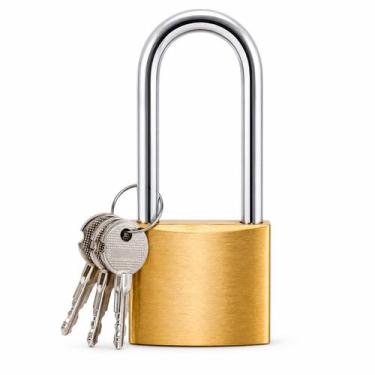 Imagem de Cadeado Haste Longa 50mm com Fechadura Tetra para Portões e Grades - J