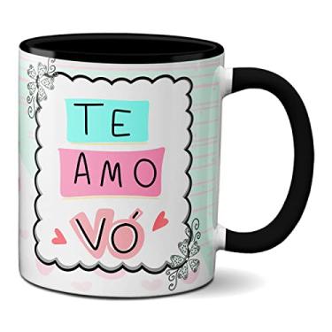 Imagem de Caneca Feliz Dia Dos Avós Te Amo Vó Presente Criativo (Preta)
