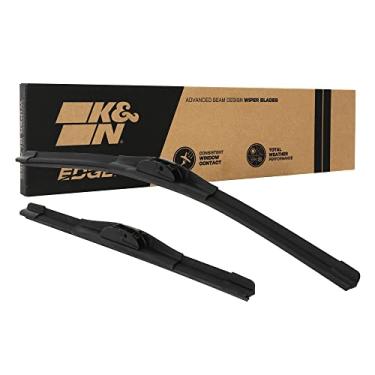 Imagem de K&N Lâminas de limpador EDGE: desempenho para todos os climas, contato superior do para-brisa, tecnologia de limpeza sem riscos: 60,96 cm + 55,88 cm (pacote com 2)