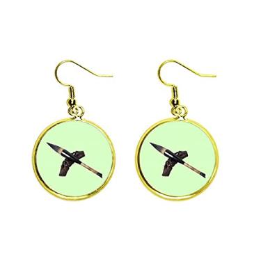 Imagem de Caneta de pincel de caligrafia chinesa para caligrafia brinco pendente dourado joia feminina