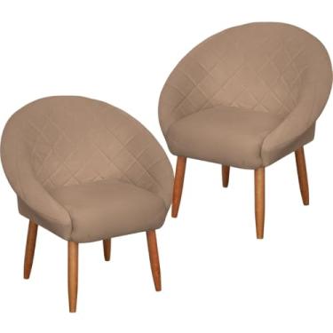 Imagem de Kit 2 Cadeira resistente Poltronas Cadeira reforçada para Sala de espera MOBLAN decor (CAPPUCCINO)