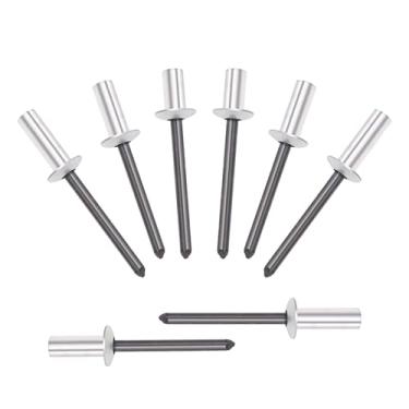 Imagem de ALLCLEAN 120 rebites cegos de alumínio de extremidade fechada de 3/40.6 cm x 1/5.1 cm com mandril de aço, rebites pop de 4,8 x 12 mm, aderência de cabeça de cúpula 0,376-0,5 polegada