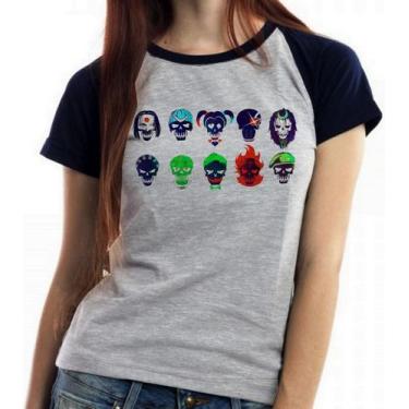 Imagem de Baby look blusa feminina ou Camiseta unissex  Esquadrão Suicida faces 