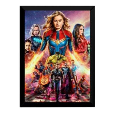 Imagem de Quadro Vingadores Ultimato Capitã Marvel Poster Moldurado - Fanarte