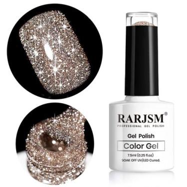 Imagem de Verniz Gel para Unhas RARJSM - Brilho Refletivo com Glitter - 7,5ml