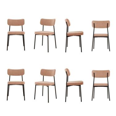 Imagem de Kit com 8 Cadeiras para Sala de Jantar Mona Yescasa Nude