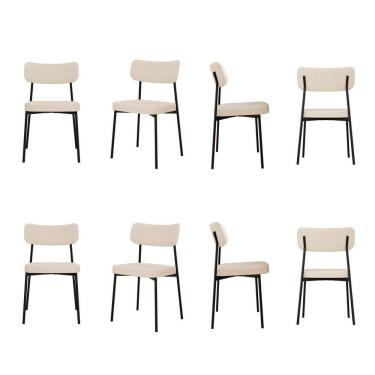 Imagem de Kit com 8 Cadeiras para Sala de Jantar Mona Yescasa Areia Corriente