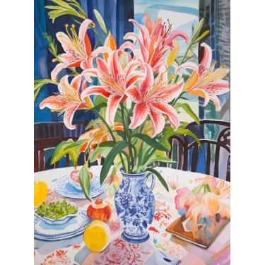 Imagem de Cross & Glory - Stargazer Lilies: A Floral Masterpiece - 1000 Piece Jigsaw Puzzle for Adults | Best New Floral Artwork Puzzle | Unique Brain Teaser