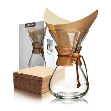 Imagem de AGOGO Copo para cafeteira - kit barista de 6/8/10 xícaras com filtro inoxidável 304 para casa, escritório, acampamento, cafés - conjunto de gotejador de café fácil de limpar (pano e escova incluídos