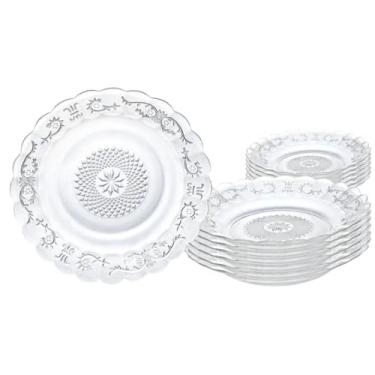 Imagem de Conjunto com 8 Pratos Fundos de Vidro Transparente