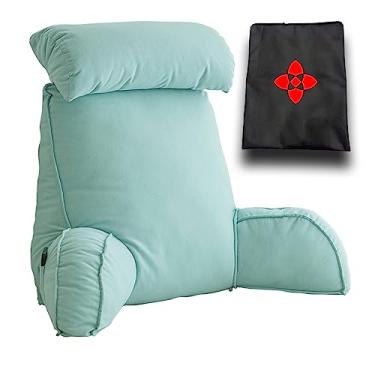 Imagem de Almofada grande de descanso de encosto para adultos, almofada de suporte lombar para aliviar a dor, almofada de abraço, almofada de cabeceira, travesseiro de leitura para ler jogos, assistir TV 75 ×