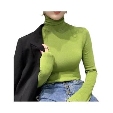 Imagem de Camiseta Feminina De Fleece Com Gola Alta E Manga Longa, Pullover Quen