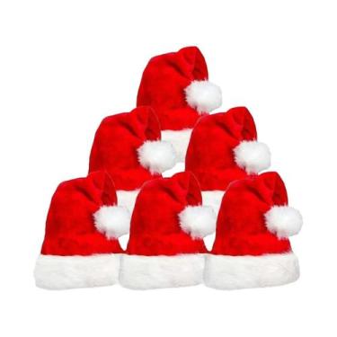 Imagem de Conjunto De Chapéu De Papai Noel Vermelho De Pelúcia Para Adultos, Hom