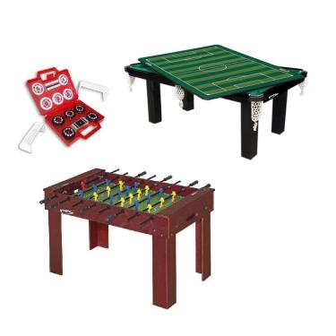 Imagem de Salão de Jogos Quadriplex - Pebolim + Sinuca + Ping Pong + Futebol De Botão - Jogos de Mesa - Klopf - Cód. 1503
