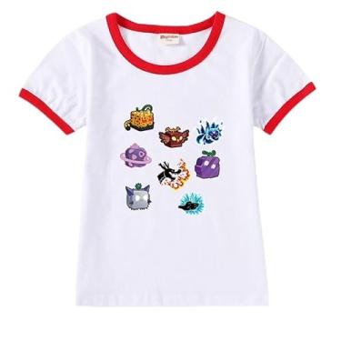 Imagem de Blox Fruits Kids Summer Camiseta de manga curta algodão para bebês meninos moda camisetas para meninas meninas roupas para adolescentes camisas chlid, B5, 14-15 Years