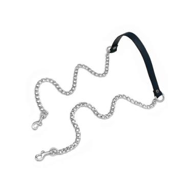 Imagem de VanEnjoy Corrente de substituição de 18 mm e alças transversais de couro genuíno para bolsas de mão - versão estendida, Metal azul-marinho e prateado, 0.70" x51"(WxL)