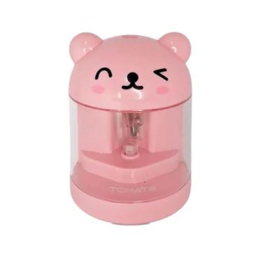 Imagem de Apontador Automático De Lápis Elétrico Prático e Seguro (Ursinho Rosa)