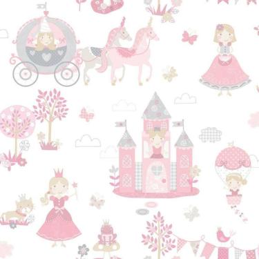 Imagem de Papel De Parede Conto De Fadas - G78371 Rosa E Cinza Tiny Tots 2 - G78371