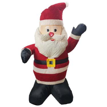 Imagem de Papai Noel Inflável Iluminado Veludo Enfeite Natalino Grande Bivolt