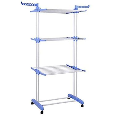 Imagem de Varal De Roupas de Chão Triplo Em Aço 170x126x64cm - Ampla Capacidade Para Secagem De Roupas - Wincy - OGA03010
