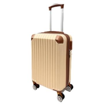 Imagem de Mala de viagem bordo BAGAGEM DE MÃO 10 kilos rodinha pequena compacta cabine padrão Anac (Creme)