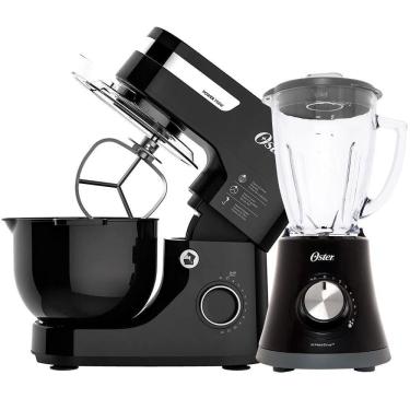 Imagem de Kit Black Batedeira Planetária e Liquidificador Super Chef Oster - 110V
