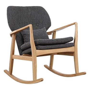 Imagem de Cadeira de balanço, cadeira de balanço confortável para relaxar nórdico para adultos ao ar livre cadeira moderna de madeira maciça macia bolsa para idosos sala de estar cadeira de varanda adulto