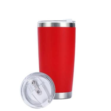 Imagem de Garrafa TéRmica PortáTil，Copo Cafe Termico Copo TéRmico 360ml com Tampa MantéM Bebidas Geladas e Quentes Não Vaza Aço Inox(Vermelho)