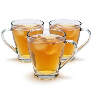 Imagem de Conjunto 3 Canecas de Vidro Murlin 265ml Transparente – Design Moderno, Vidro Resistente ao Calor, Com Alça, Ideal para Café, Chá, Leite, Cappuccino e Sucos, Bebidas Quentes